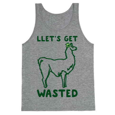 Llet's Get Wasted St. Patrick's Day Llama Parody Tank Top