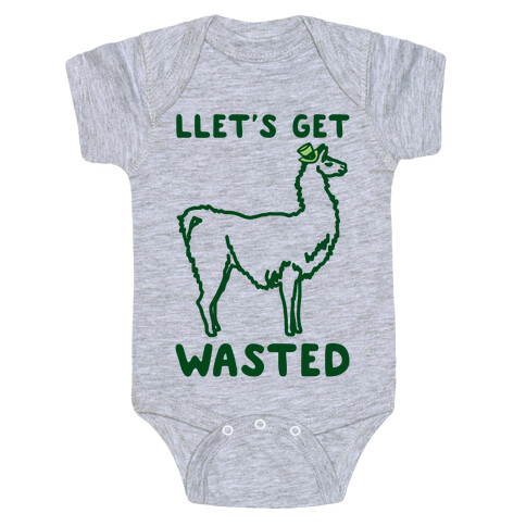 Llet's Get Wasted St. Patrick's Day Llama Parody Baby One-Piece