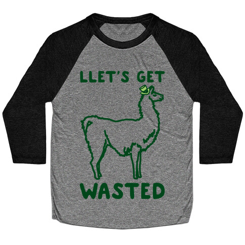 Llet's Get Wasted St. Patrick's Day Llama Parody Baseball Tee