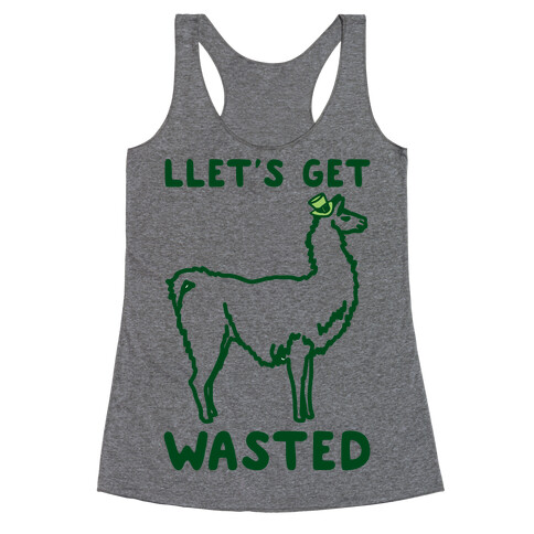 Llet's Get Wasted St. Patrick's Day Llama Parody Racerback Tank Top