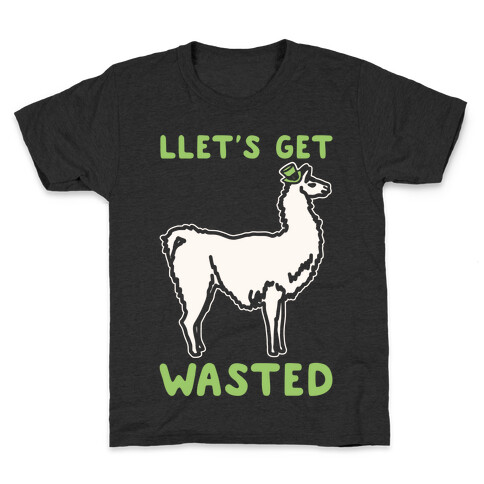 Llet's Get Wasted St. Patrick's Day Llama Parody White Print Kids T-Shirt