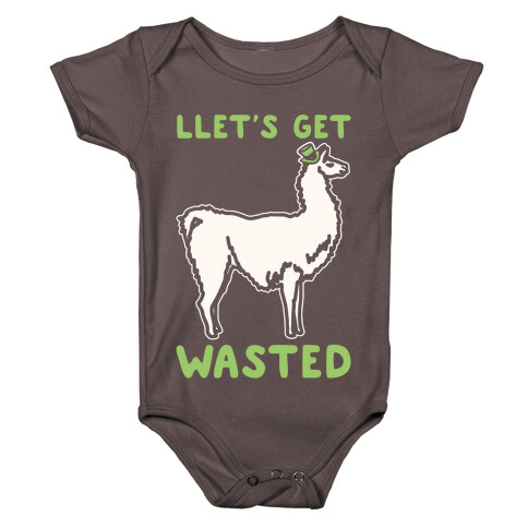 Llet's Get Wasted St. Patrick's Day Llama Parody White Print Baby One-Piece