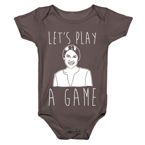 Let's Play A Game AOC White Print Baby One-Piece