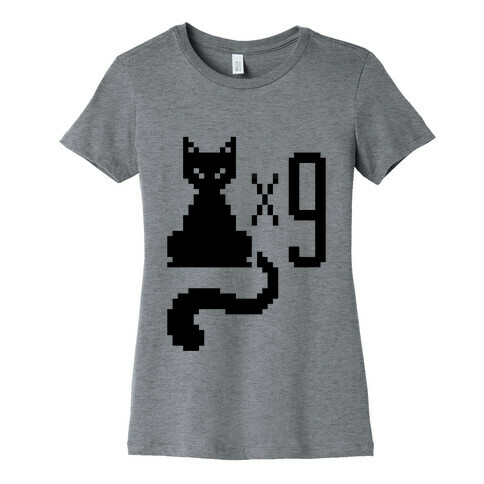 Retro Cat 9 lives Womens T-Shirt