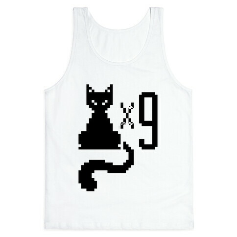 Retro Cat 9 lives Tank Top