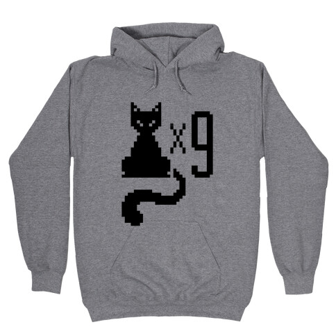 Retro Cat 9 lives Hooded Sweatshirt