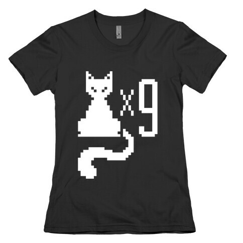 Retro Cat 9 lives Womens T-Shirt