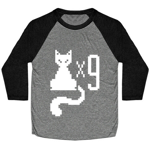 Retro Cat 9 lives Baseball Tee