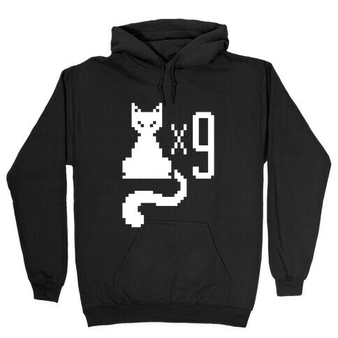 Retro Cat 9 lives Hooded Sweatshirt