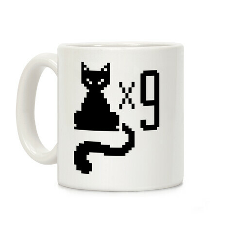 Retro Cat 9 lives Coffee Mug