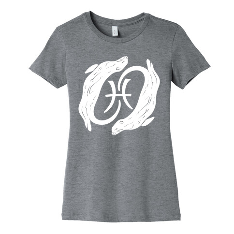 Otterly Emotional Pisces White Print Womens T-Shirt