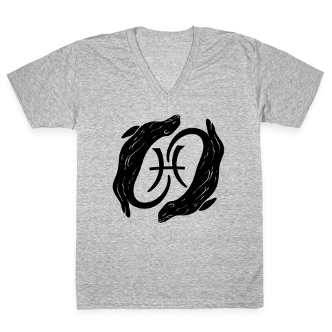 Otterly Emotional Pisces V-Neck Tee Shirt