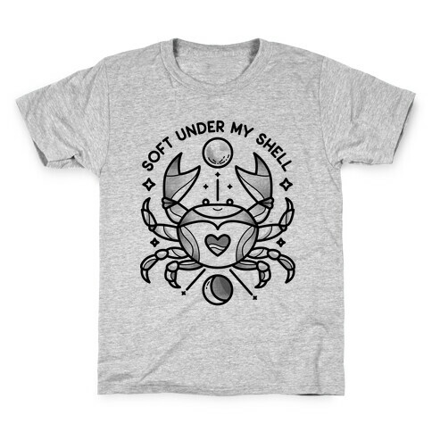 Soft Under My Shell - Cancer Crab Kids T-Shirt
