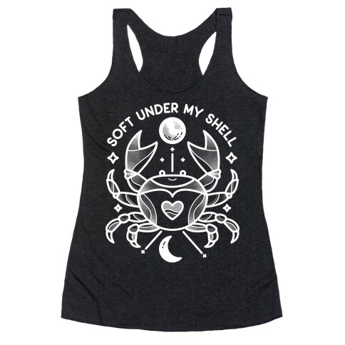 Soft Under My Shell - Cancer Crab Racerback Tank Top