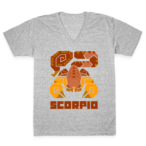 Monster Hunter Astrology Sign: Scorpio V-Neck Tee Shirt