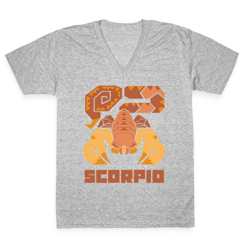 Monster Hunter Astrology Sign: Scorpio V-Neck Tee Shirt