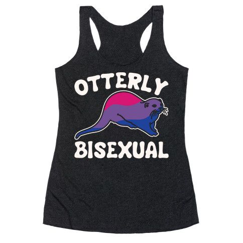 Otterly Bisexual White Print Racerback Tank Top