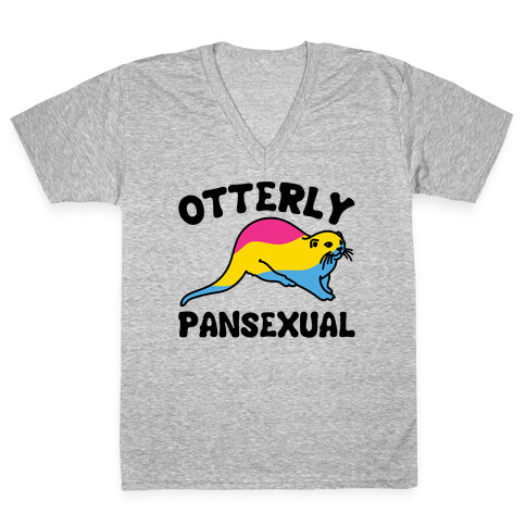 Otterly Pansexual V-Neck Tee Shirt