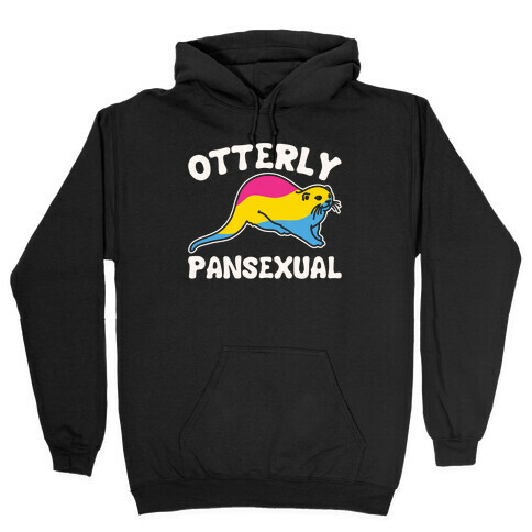 Otterly Pansexual White Print Hooded Sweatshirt