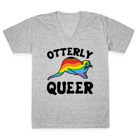 Otterly Queer V-Neck Tee Shirt