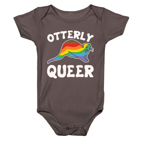 Otterly Queer White Print Baby One-Piece