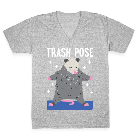 Trash Pose Opossum V-Neck Tee Shirt