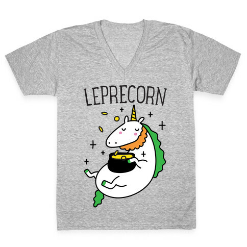 Leprecorn Unicorn V-Neck Tee Shirt