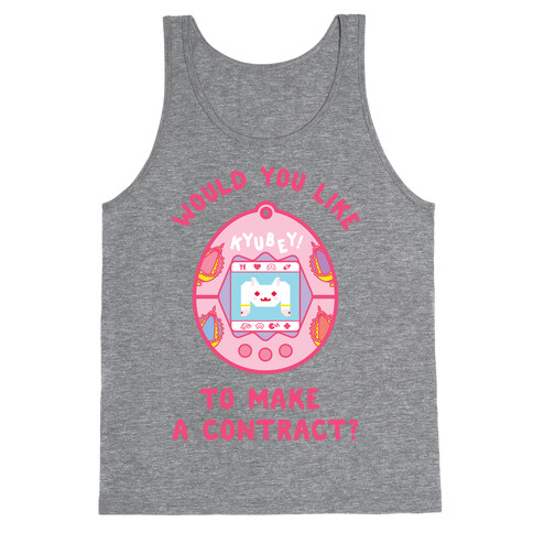 Kyubey Digital Pet Would You Like To Make a Contract? Tank Top