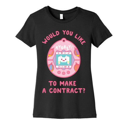 Kyubey Digital Pet Would You Like To Make a Contract? Womens T-Shirt