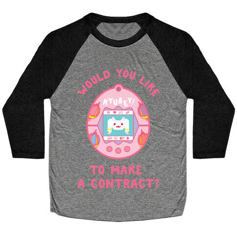 Kyubey Digital Pet Would You Like To Make a Contract? Baseball Tee