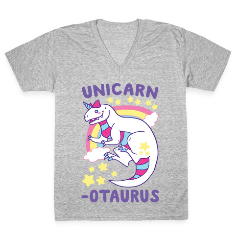 Unicarnotaurus - Unicorn Carnotaurus  V-Neck Tee Shirt