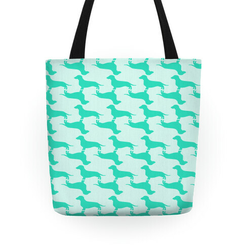 Wiener Dog Pattern Tote