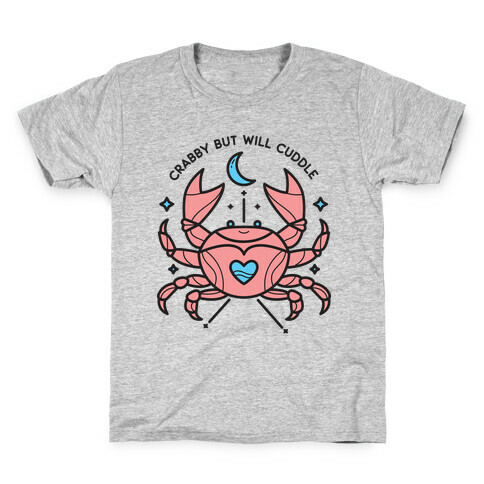 Crabby But Will Cuddle Cancer Crab Kids T-Shirt