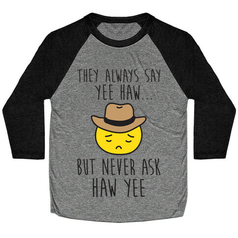 Sad Cowboy Emoji Baseball Tee