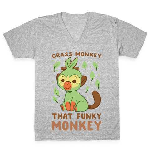 Grass Monkey, That Funky Monkey - Grookey V-Neck Tee Shirt