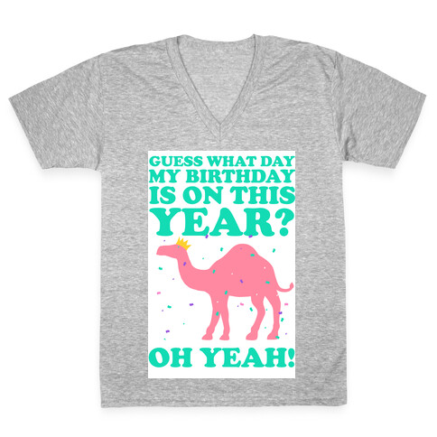 Guess What Day My Birthday is on This Year? V-Neck Tee Shirt