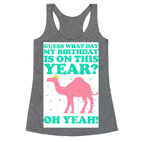 Guess What Day My Birthday is on This Year? Racerback Tank Top