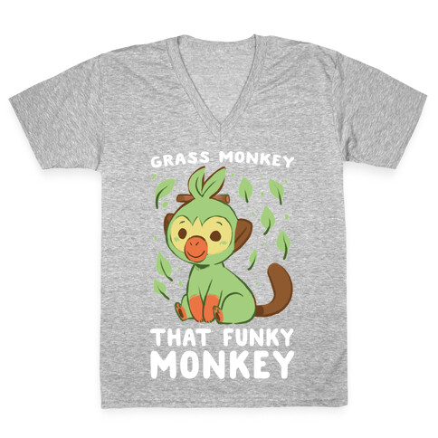 Grass Monkey, That Funky Monkey - Grookey V-Neck Tee Shirt
