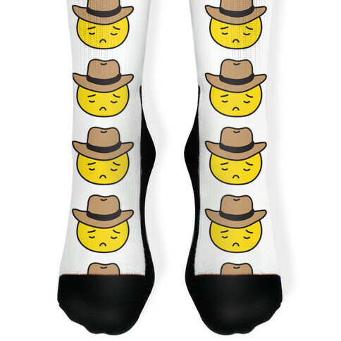 Sad Cowboy Emoji Sock