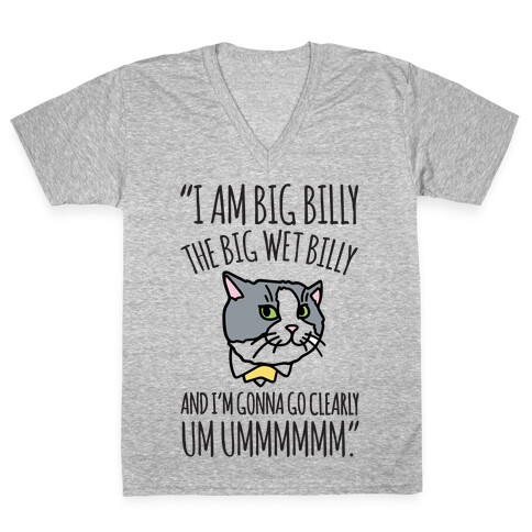 I A Billy The Big Wet Billy Cat Meme Quote V-Neck Tee Shirt