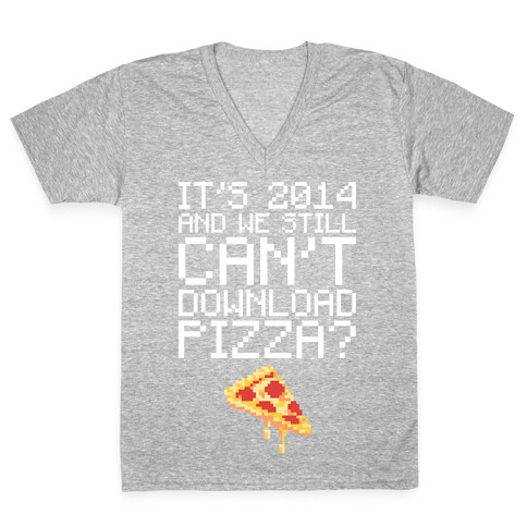 Pizza Download V-Neck Tee Shirt