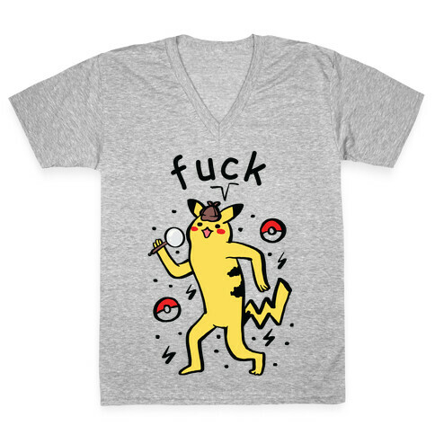 F*** Pikachu Parody V-Neck Tee Shirt
