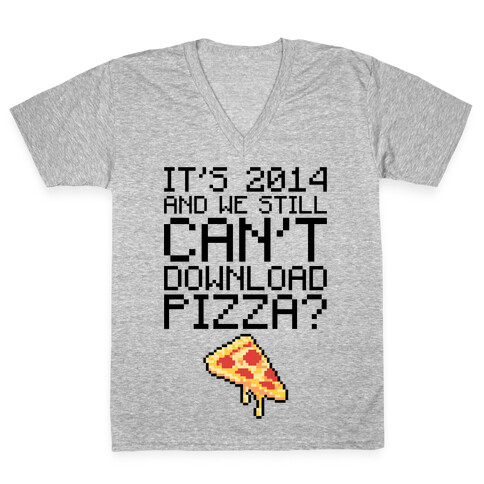 Pizza Download V-Neck Tee Shirt