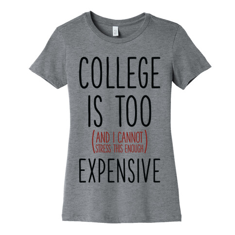 College Is Too (and I Cannot Stress This Enough) Expensive Womens T-Shirt