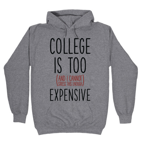 College Is Too (and I Cannot Stress This Enough) Expensive Hooded Sweatshirt