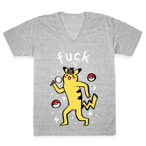 F*** Pikachu Parody V-Neck Tee Shirt