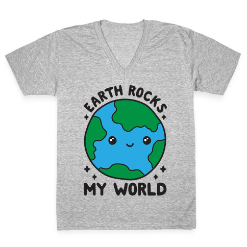 Earth Rocks My World V-Neck Tee Shirt