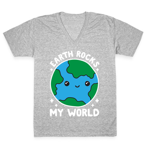 Earth Rocks My World V-Neck Tee Shirt