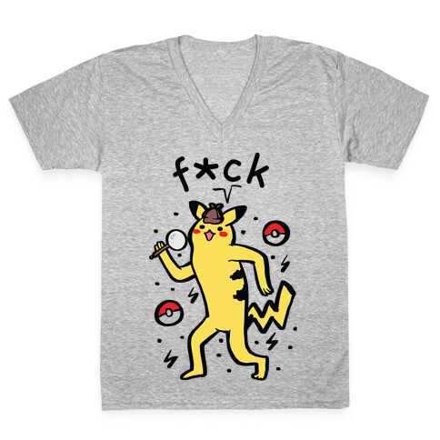 F*ck Pikachu Parody V-Neck Tee Shirt