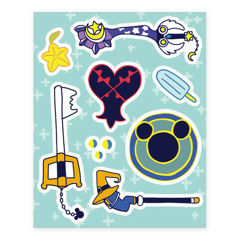 Kingdom Hearts Stickers Stickers and Decal Sheet